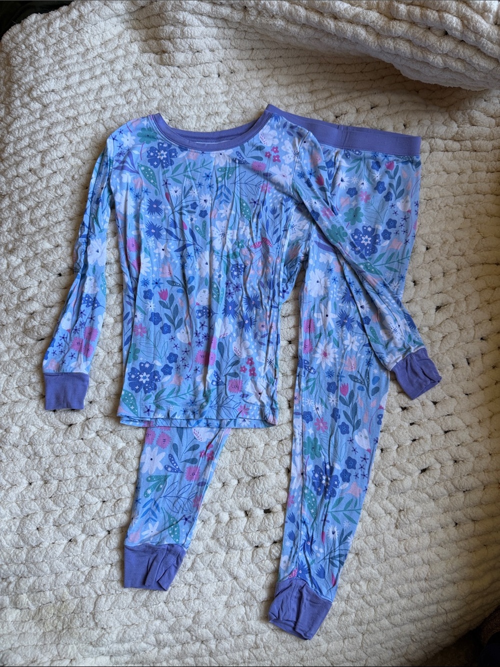 Little Sleepies Lavender Floral Long-Sleeve Pajama Set with Purple Trim